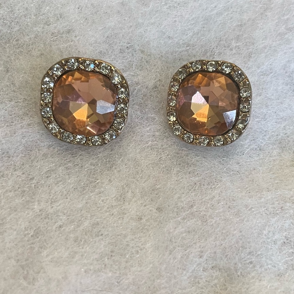 Morganite and Diamond Studs